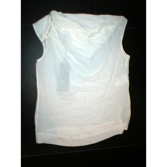 NWT $575 Silk Escada Designer White Blouse Top 40 Womens 10 M New Crystals Work - Picture 2 of 8